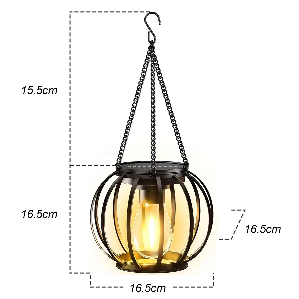 Solar LED Lantern Light – Retro Hanging Outdoor Waterproof Decor