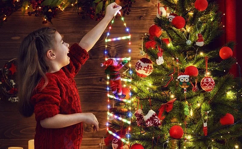 GleamClimb™ – LED Santa Ladder Christmas Light Decoration