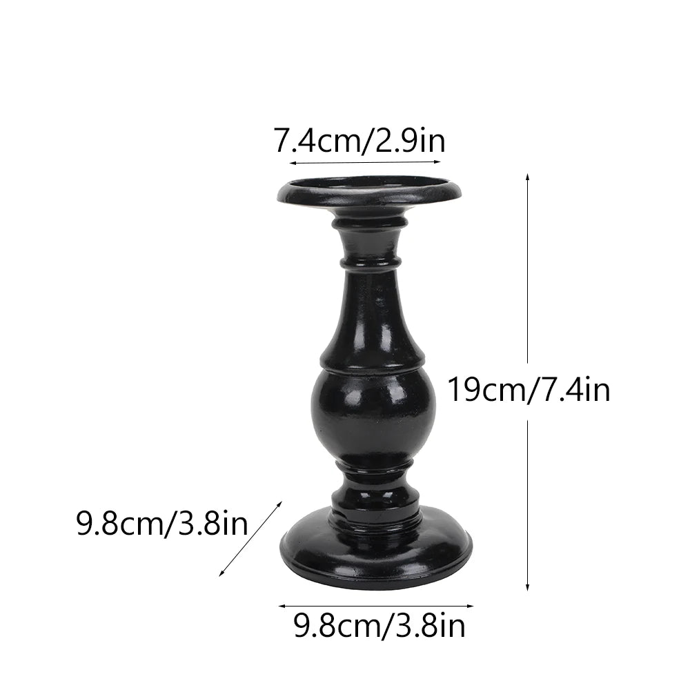 NoirGlow™ – Black Resin Candle Holder