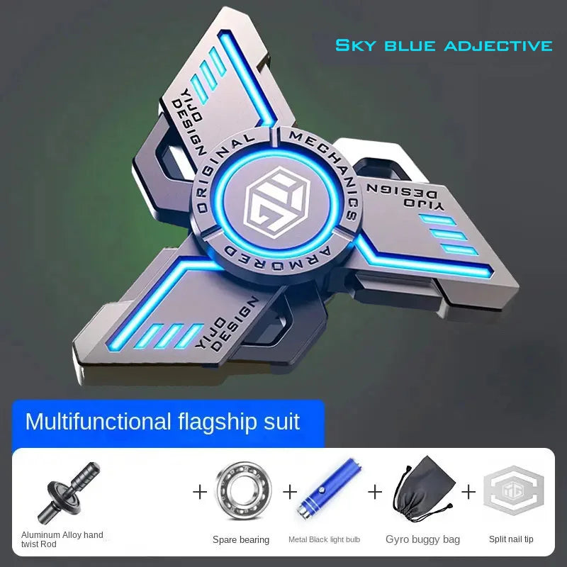 GlowKnight™ – Alloy Gyro Spinner with Noctilucent Effect for Stress Relief
