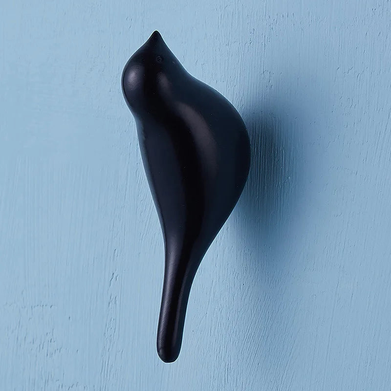 AviaryHook™ Decorative Bird Wall Hooks – 3D Resin Wood Grain Single Coat Hanger