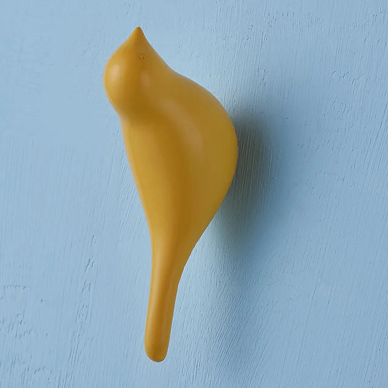 AviaryHook™ Decorative Bird Wall Hooks – 3D Resin Wood Grain Single Coat Hanger