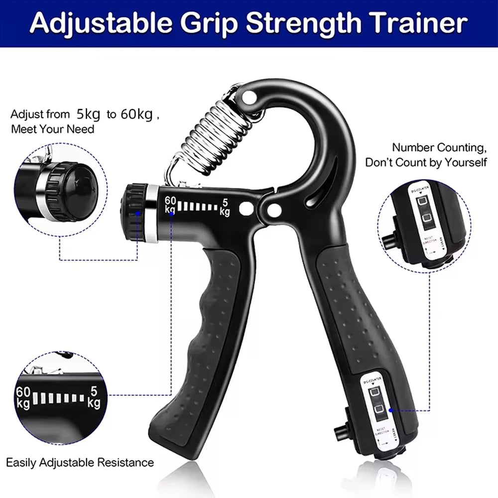 IronClench™ Adjustable Grip Exerciser – 5–60kg Strength Trainer for Hands, Wrists & Forearms