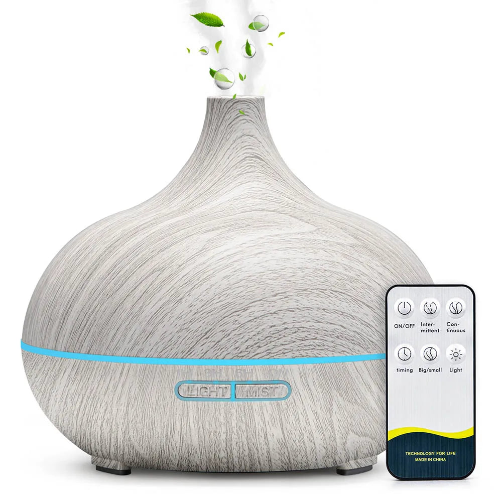 ZenBreeze™ – 500ml Essential Oil Diffuser with LED Mood Lights & Remote Control