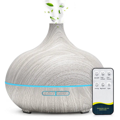 ZenBreeze™ – 500ml Essential Oil Diffuser with LED Mood Lights & Remote Control