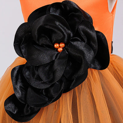 Glowbelle™ – Pumpkin Witch Party Dress for Girls