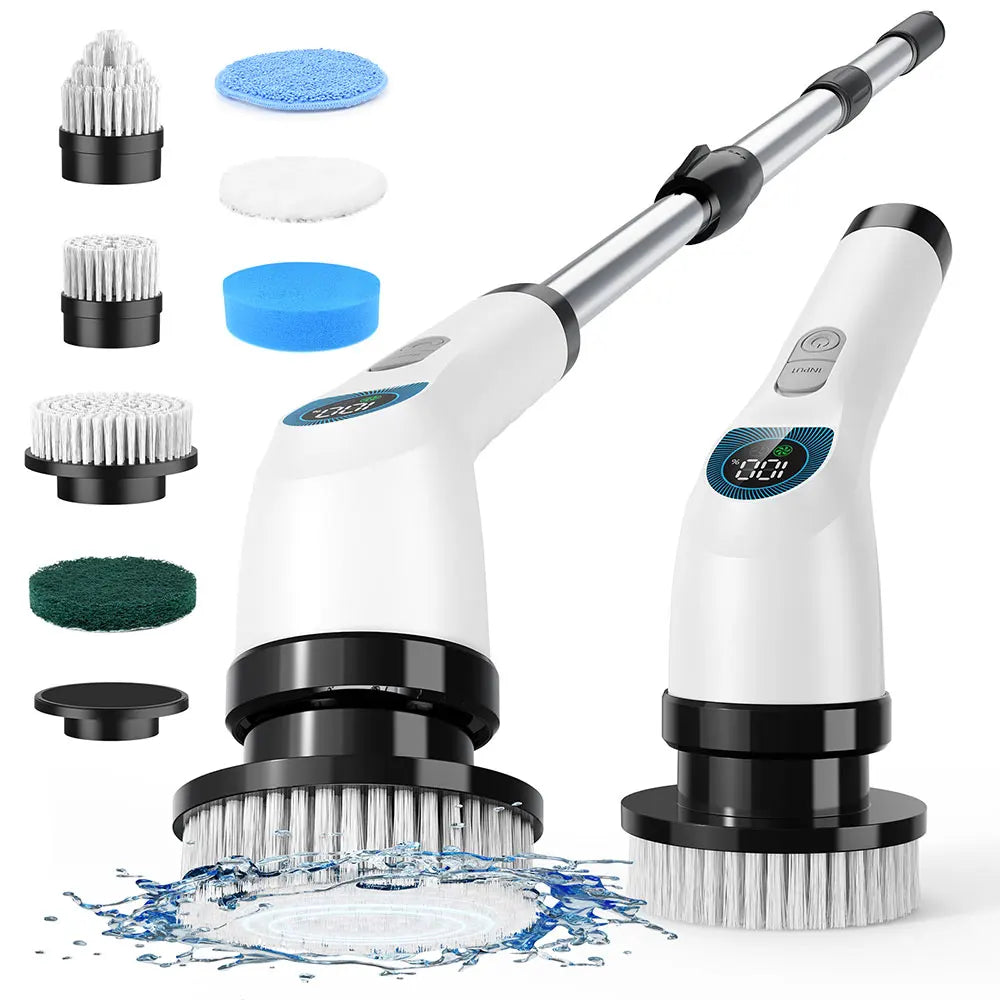 PureWhirl™ – Electric Spin Scrubber with Dual Speeds & Spray Function