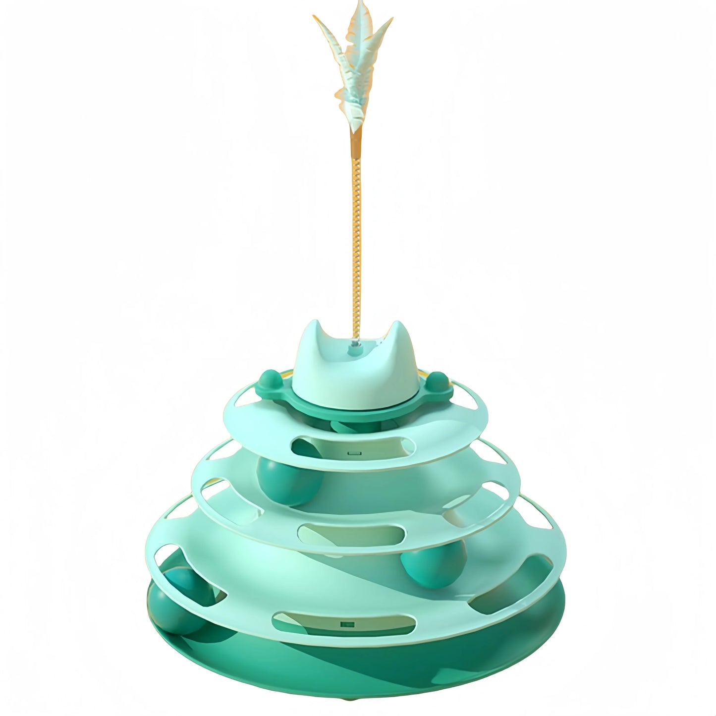 FelineGalaxy™ – Space-Inspired 4-Tier Cat Toy Tower with Rolling Balls & Feather Stick