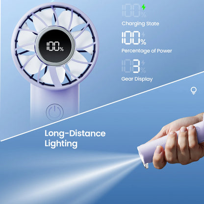 ChillBeam™ Portable Fan – Compact USB Rechargeable Handheld Fan with LED & 3 Speeds