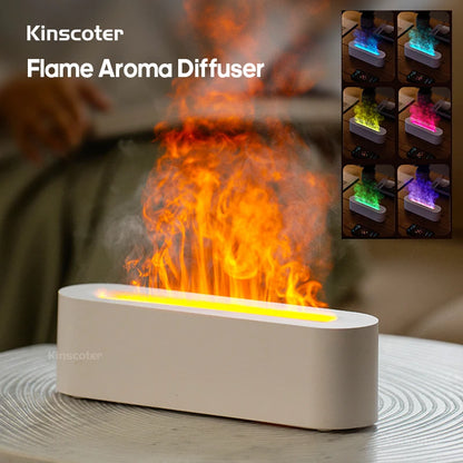 FireAura™ Luxe – RGB Flame Ultrasonic Diffuser for Aromatherapy & Night Ambience