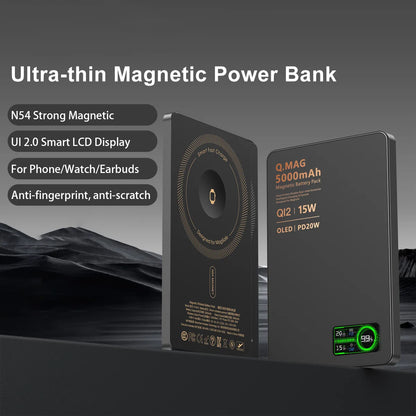 VoltMate™ Trio – 3-in-1 Magnetic Wireless Power Bank with 15W Fast Charging