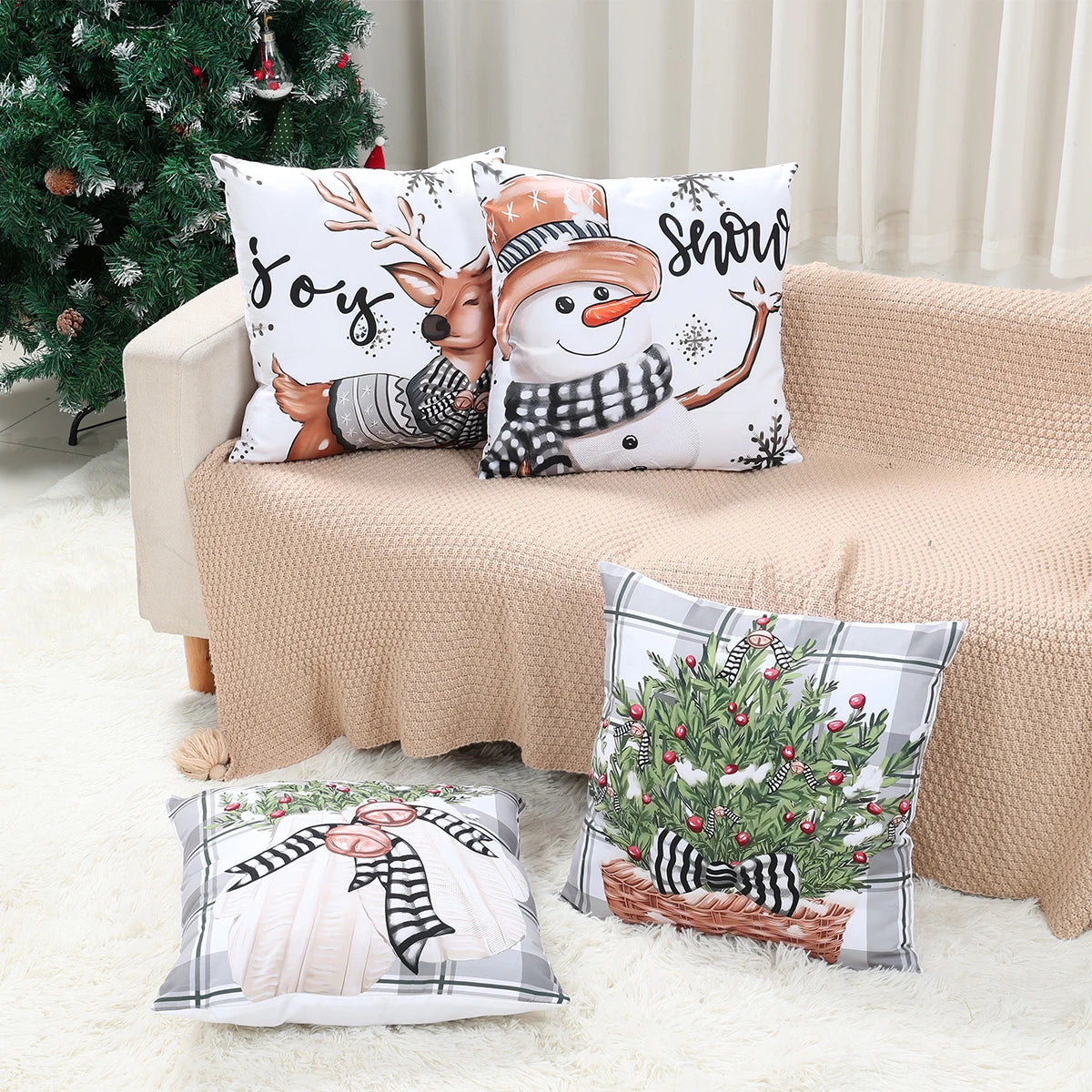 Auravelle™ – Festive Cushion Cover for Home & Sofa