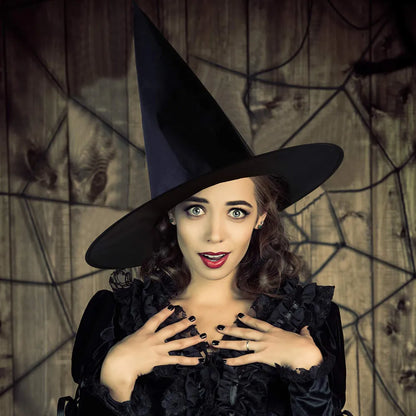 Nocturnéa™ – Foldable Black Witch Hat for Adults | Halloween, Masquerade & Cosplay Wear