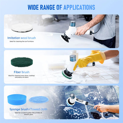 PureWhirl™ – Electric Spin Scrubber with Dual Speeds & Spray Function