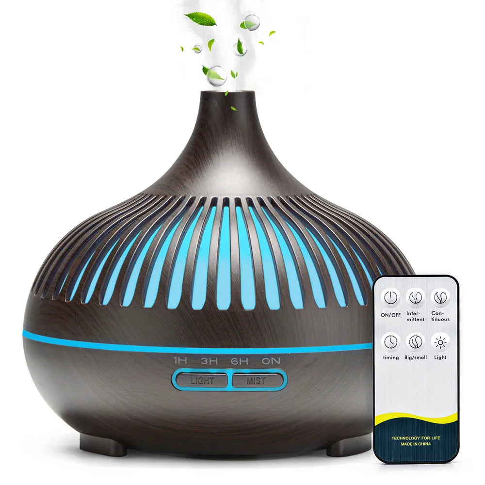 ZenBreeze™ – 500ml Essential Oil Diffuser with LED Mood Lights & Remote Control