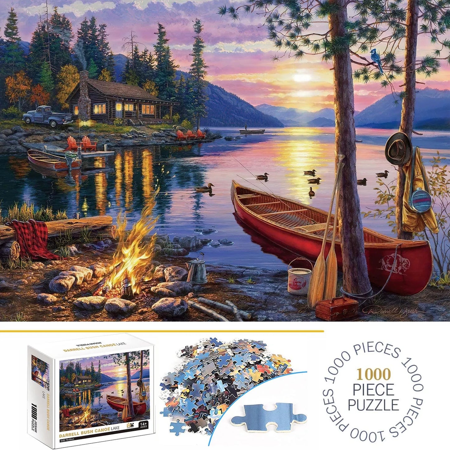 LakeWhim™ – 1000-Piece Canoe Jigsaw Puzzle for Adults & Families