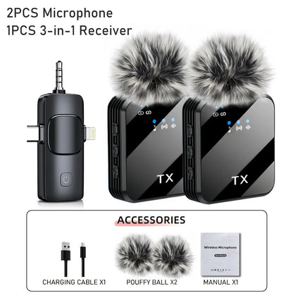 ClearCast™ – 3-in-1 Lavalier Microphone with Wireless & Noise Filter