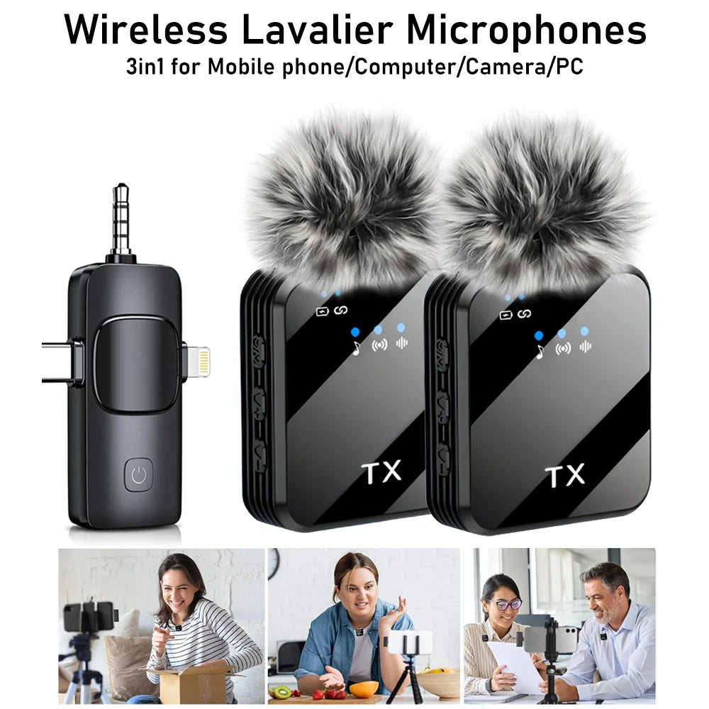 ClearCast™ – 3-in-1 Lavalier Microphone with Wireless & Noise Filter
