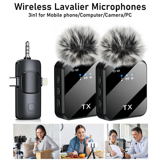 ClearCast™ – 3-in-1 Lavalier Microphone with Wireless & Noise Filter