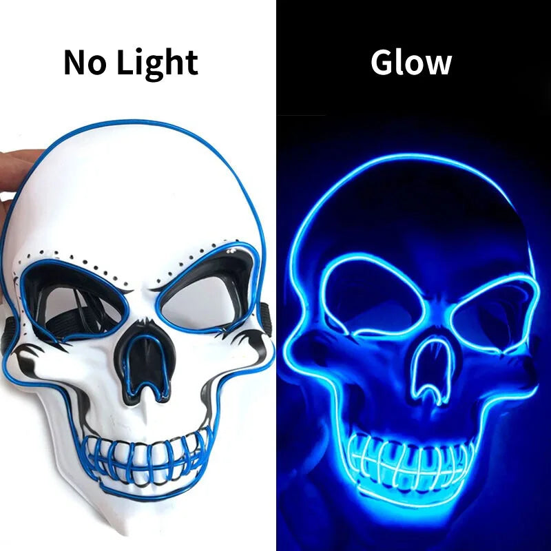 GlowCrypt™ – Luminous LED Skull Mask for Spooky Eleganc