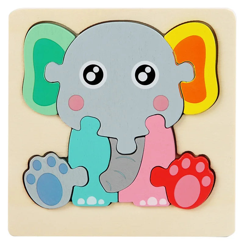 LittleMind™ Puzzles – Colourful 3D Jigsaw Animals for Toddlers