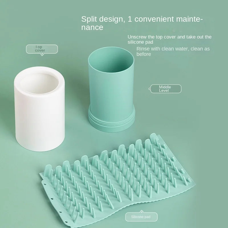 PawCleanse™ Cup – Portable Pet Paw Washer with Soft Silicone Bristles for Cats & Dogs