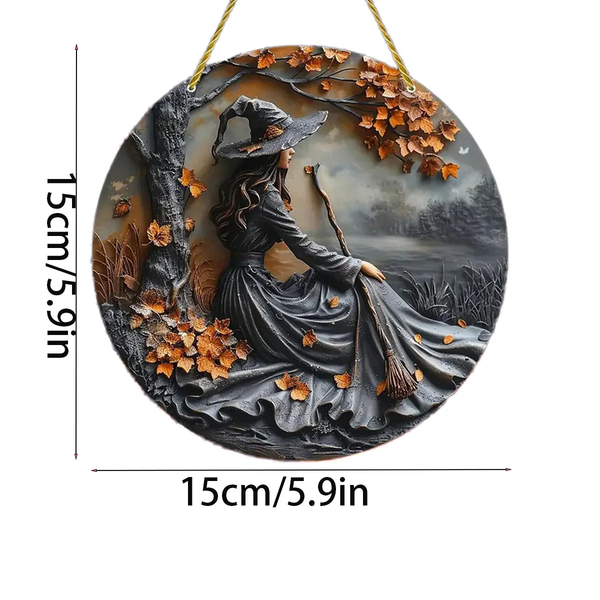 WitchMark™ – Halloween Acrylic Broom Sign