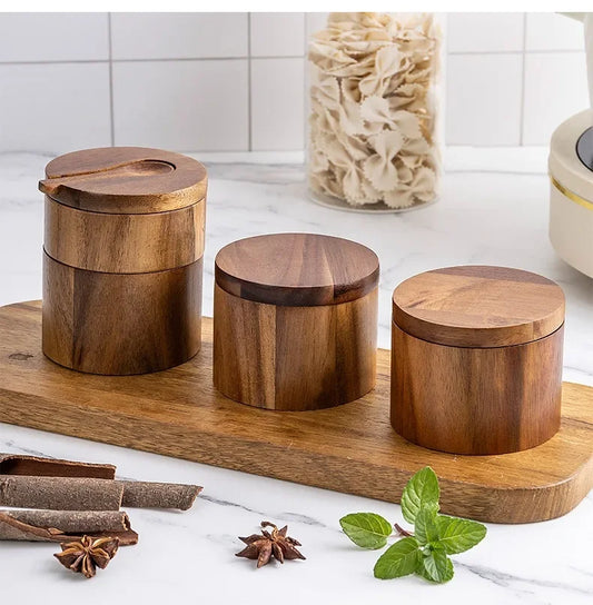 SeasonKeeper™ – Acacia & Bamboo Salt & Pepper Box