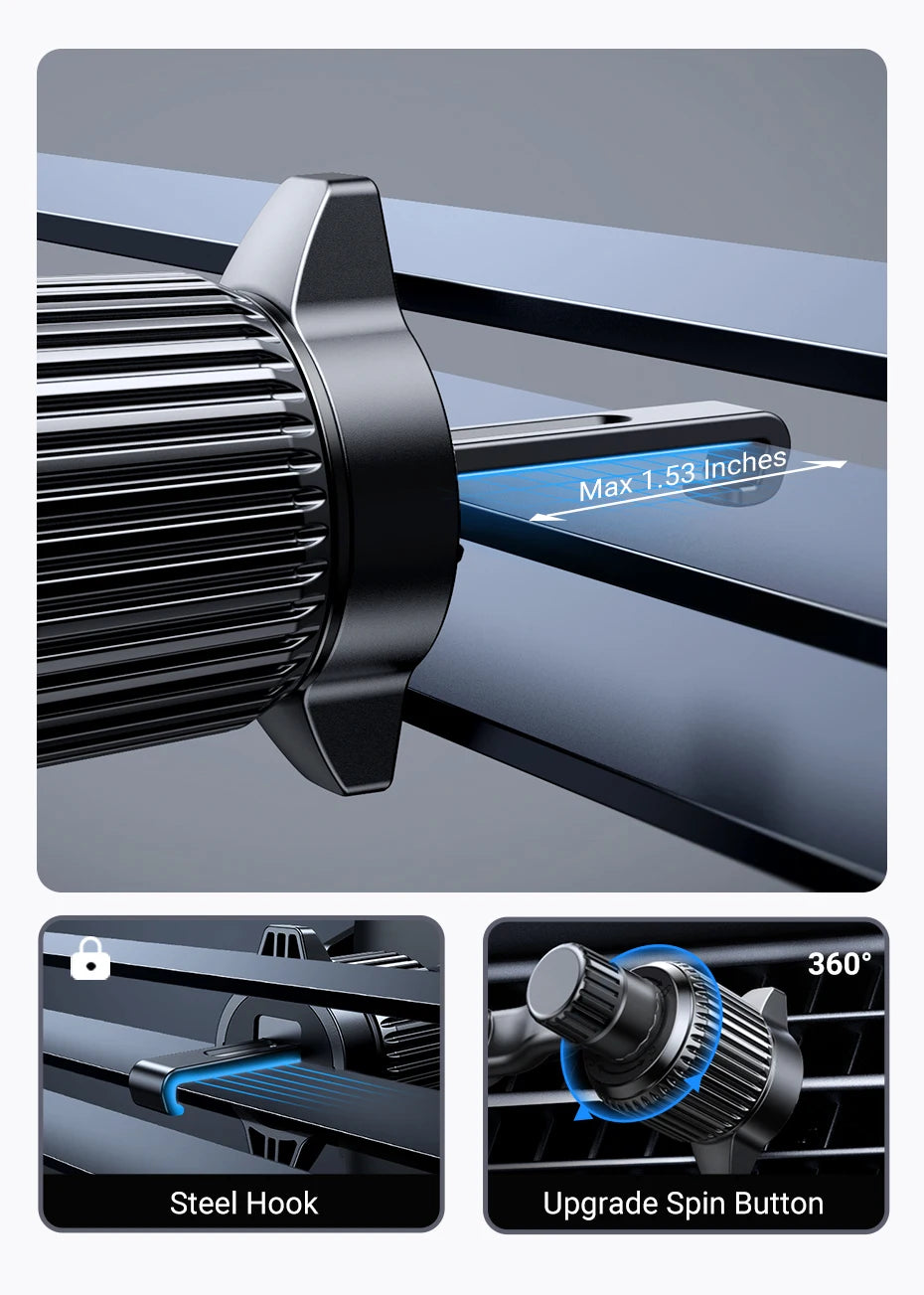 AutoLock™ Car Phone Stand – Universal Gravity Air Vent Holder with 360° Rotation