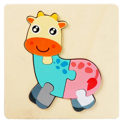 LittleMind™ Puzzles – Colourful 3D Jigsaw Animals for Toddlers