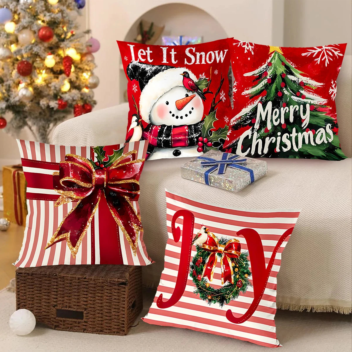 Auravelle™ – Festive Cushion Cover for Home & Sofa
