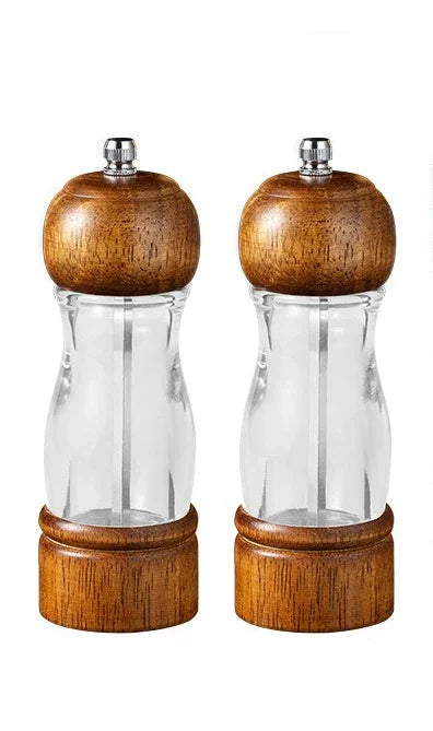 SpiceLoom™ – Retro Wooden Pepper Grinder Set with Base