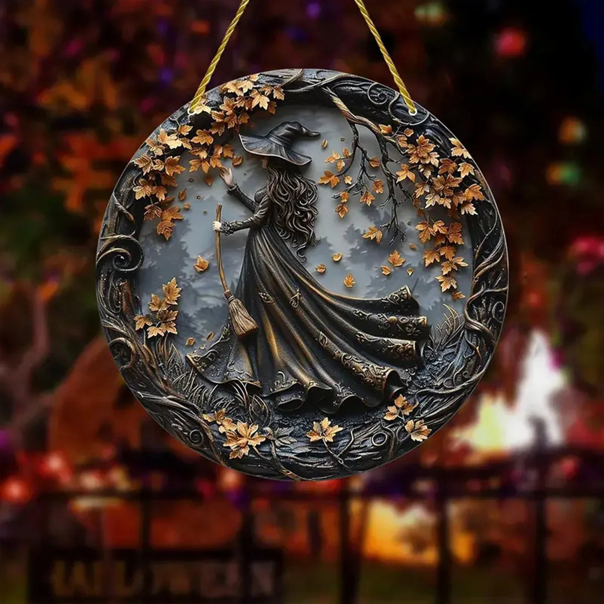 WitchMark™ – Halloween Acrylic Broom Sign