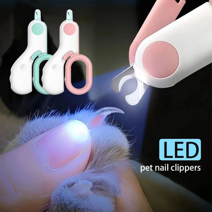 ClawLuxe™ – LED Light Nail Trimmer for Dogs & Cats with Safety Guard