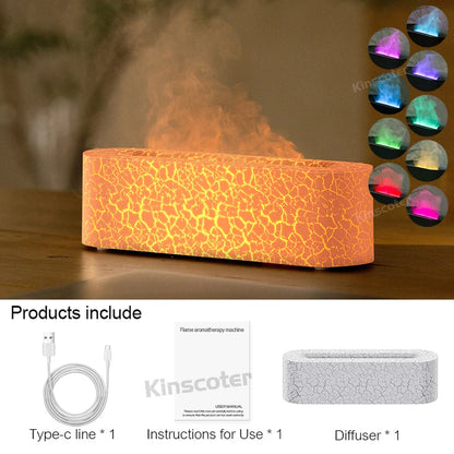 FireAura™ Luxe – RGB Flame Ultrasonic Diffuser for Aromatherapy & Night Ambience