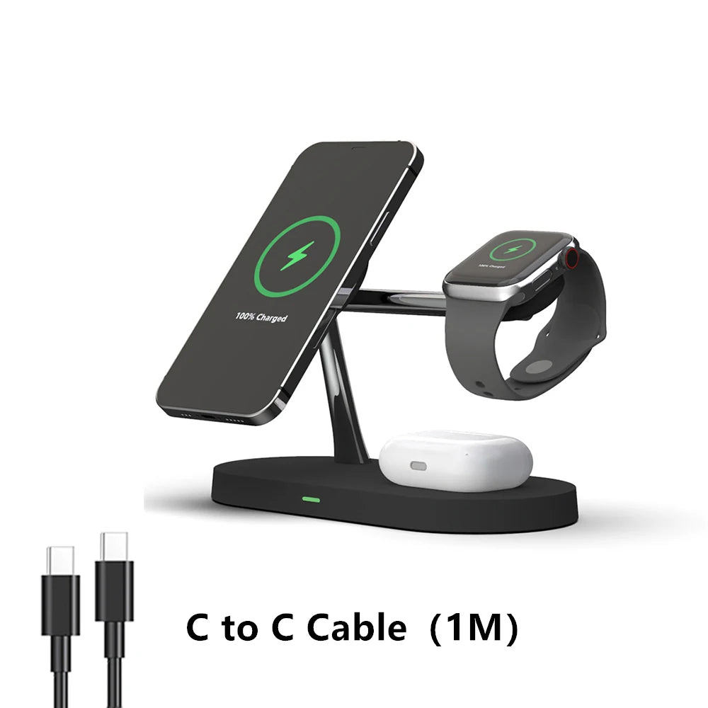 TrioFlow™ – Sleek Wireless Charger for iPhone, AirPods & Apple Watch