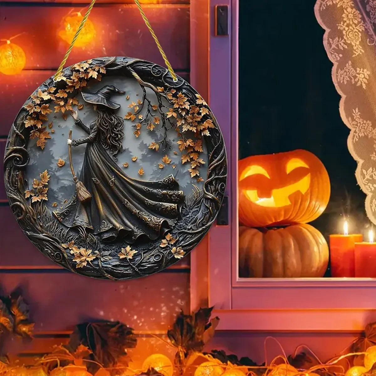 WitchMark™ – Halloween Acrylic Broom Sign