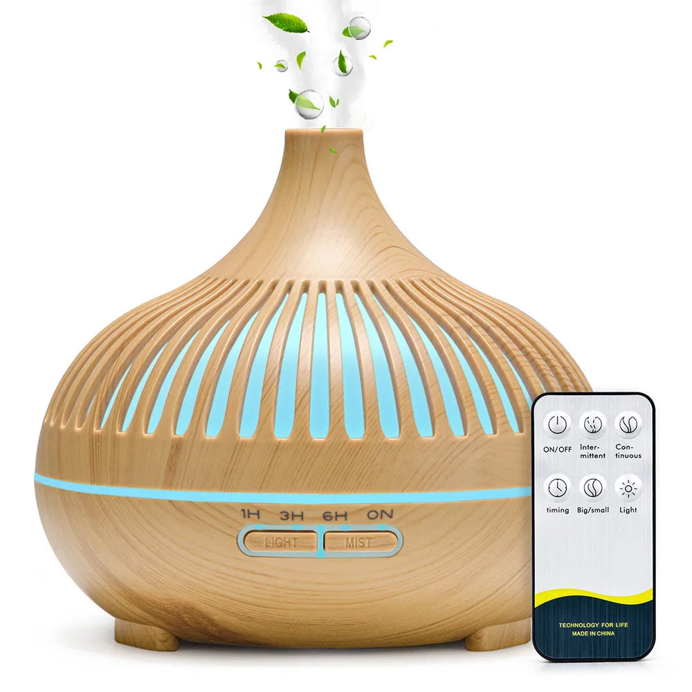 ZenBreeze™ – 500ml Essential Oil Diffuser with LED Mood Lights & Remote Control