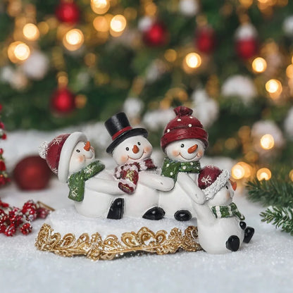 SnowLume™ – Winter Resin Snowman Ornament Set