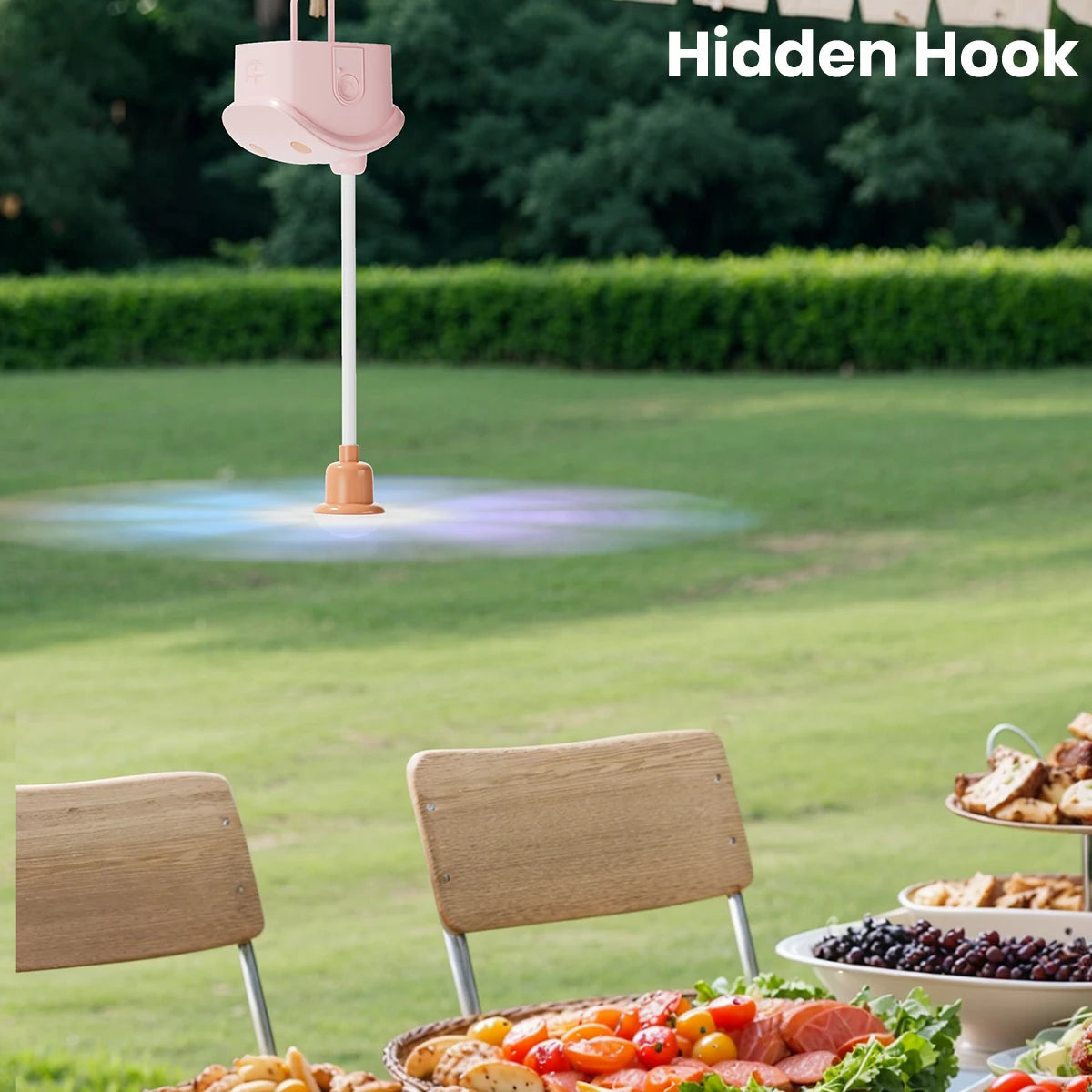 FreshGuard™ Mushroom Fly Fan – Foldable Battery Table Fan for Outdoor Meals & Parties