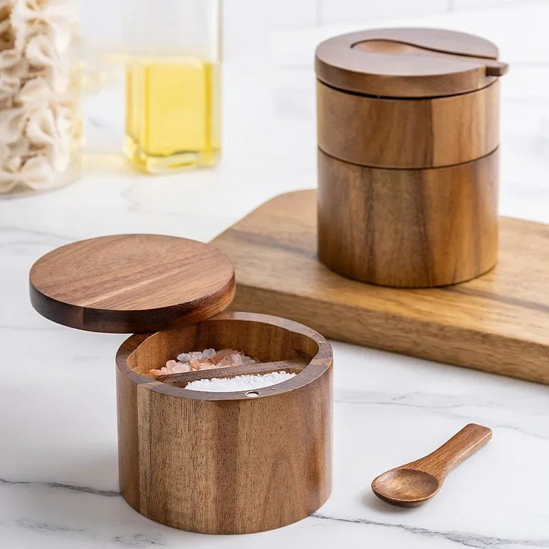 SeasonKeeper™ – Acacia & Bamboo Salt & Pepper Box