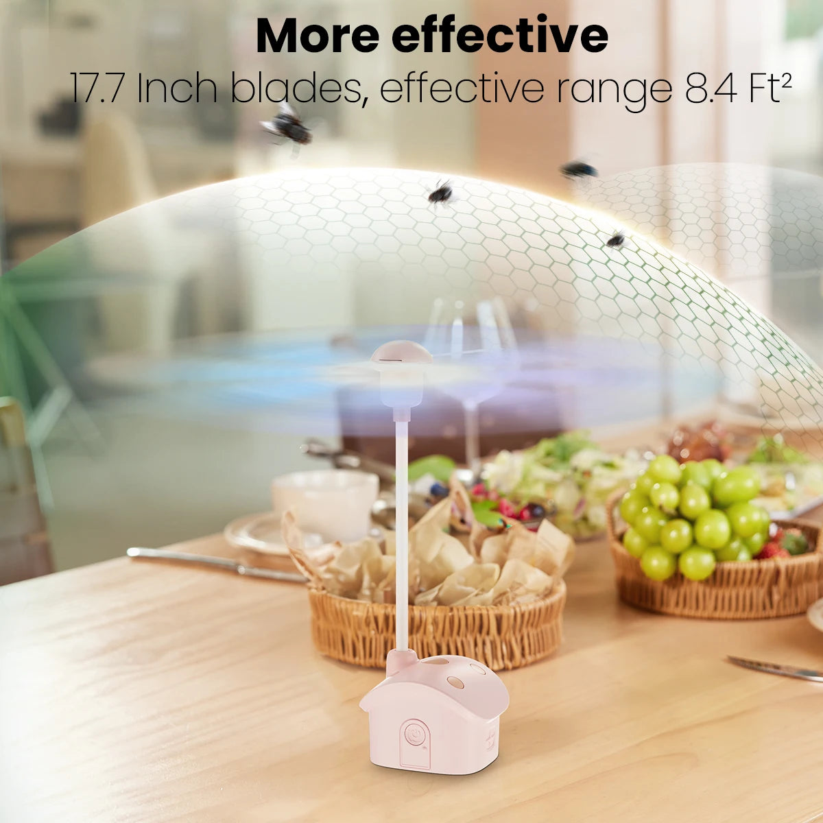 FreshGuard™ Mushroom Fly Fan – Foldable Battery Table Fan for Outdoor Meals & Parties