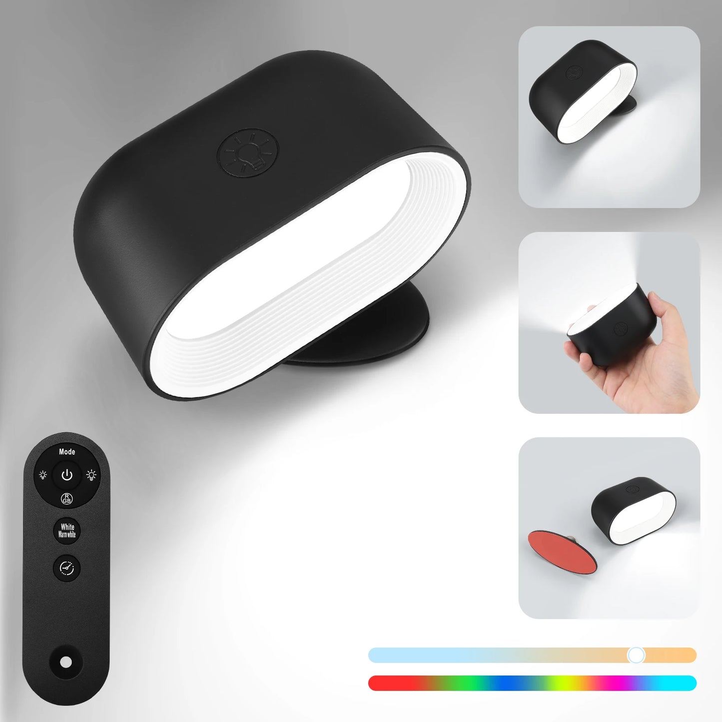 LumaSphere™ – 360° Rotating LED Wall Lamp with Remote & Colour-Changing Magic