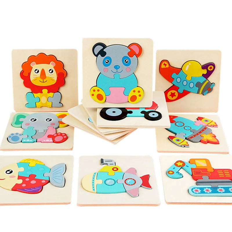 LittleMind™ Puzzles – Colourful 3D Jigsaw Animals for Toddlers