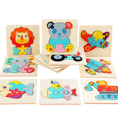 LittleMind™ Puzzles – Colourful 3D Jigsaw Animals for Toddlers