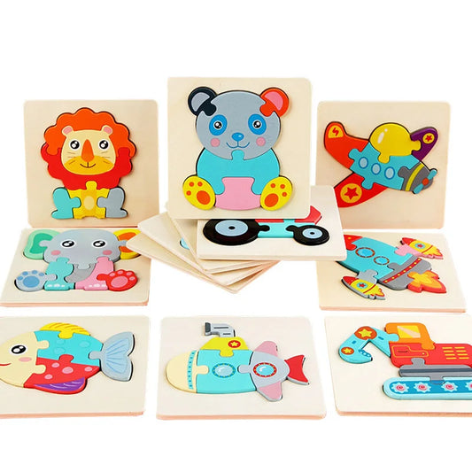 LittleMind™ Puzzles – Colourful 3D Jigsaw Animals for Toddlers