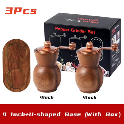 SpiceOak™ – Wooden Pepper & Salt Grinder Set with Base