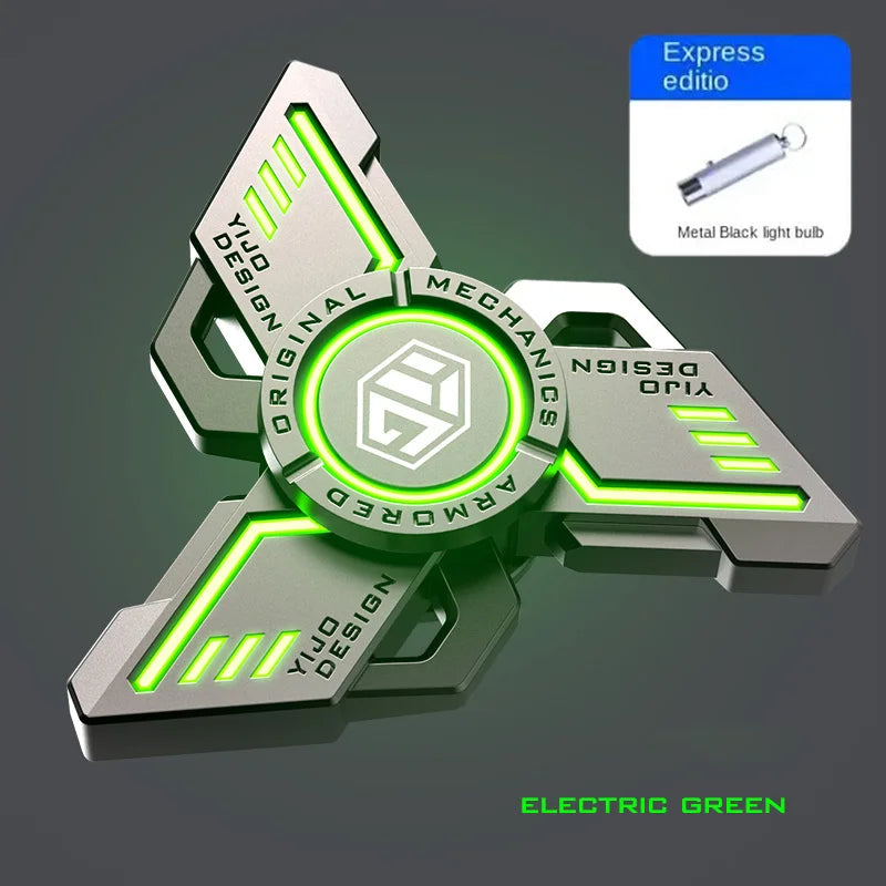 GlowKnight™ – Alloy Gyro Spinner with Noctilucent Effect for Stress Relief
