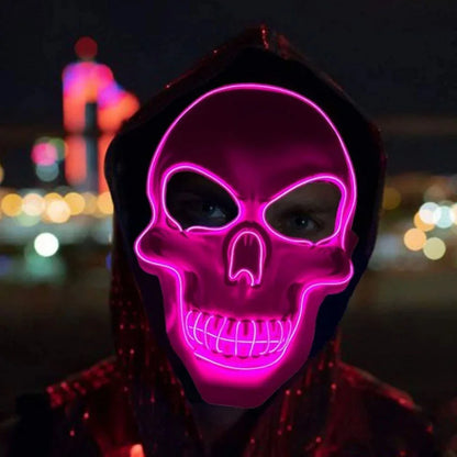 GlowCrypt™ – Luminous LED Skull Mask for Spooky Eleganc