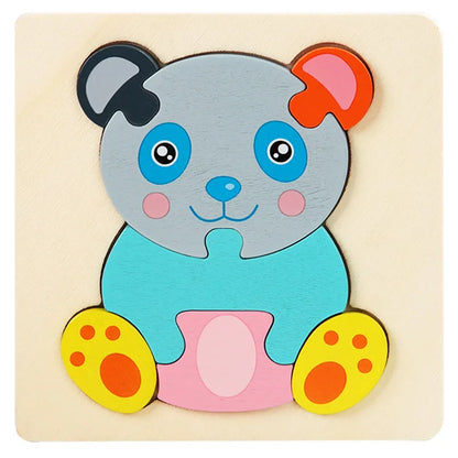 LittleMind™ Puzzles – Colourful 3D Jigsaw Animals for Toddlers